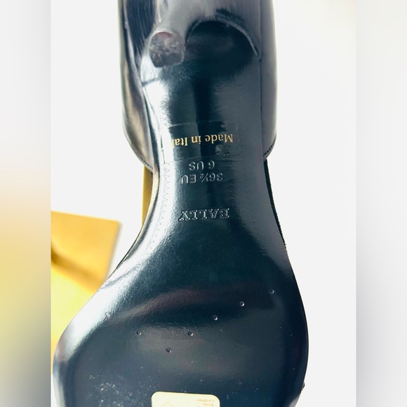 Bally leather sandals heels black sz 36.5 in box - Picture 14 of 17